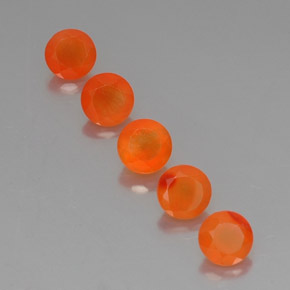 캐럿 천연 오렌지 카넬리안 보석, 투명한, 5.07 mm, 투명/반투명