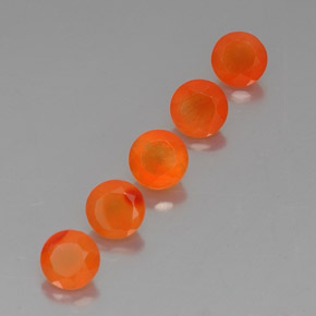 캐럿 천연 오렌지 카넬리안 보석, 투명한, 5.07 mm, 투명/반투명