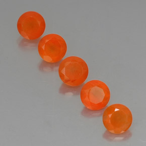 캐럿 천연 오렌지 카넬리안 보석, 투명한, 5.10 mm, 투명/반투명