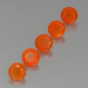 캐럿 천연 오렌지 카넬리안 보석, 투명한, 5.10 mm, 투명/반투명