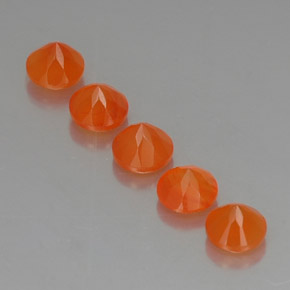캐럿 천연 오렌지 카넬리안 보석, 투명한, 5.10 mm, 투명/반투명