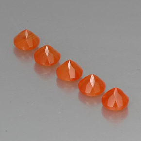 캐럿 천연 오렌지 카넬리안 보석, 투명한, 5.10 mm, 투명/반투명