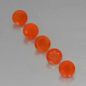캐럿 천연 오렌지 카넬리안 보석, 투명한, 5.09 mm, 투명/반투명