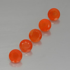 캐럿 천연 오렌지 카넬리안 보석, 투명한, 5.09 mm, 투명/반투명