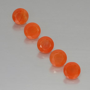 캐럿 천연 오렌지 카넬리안 보석, 투명한, 5.08 mm, 투명/반투명
