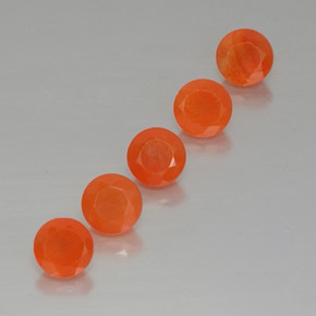 캐럿 천연 오렌지 카넬리안 보석, 투명한, 5.08 mm, 투명/반투명