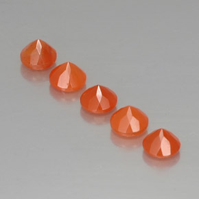 캐럿 천연 오렌지 카넬리안 보석, 투명한, 5.08 mm, 투명/반투명