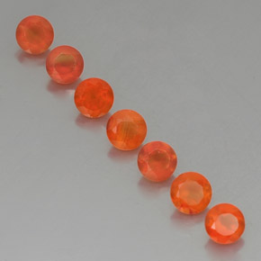 캐럿 천연 오렌지 카넬리안 보석, 투명한, 5.07 mm, 투명/반투명