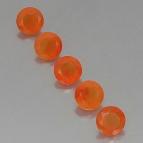 캐럿 천연 오렌지 카넬리안 보석, 투명한, 5.10 mm, 투명/반투명
