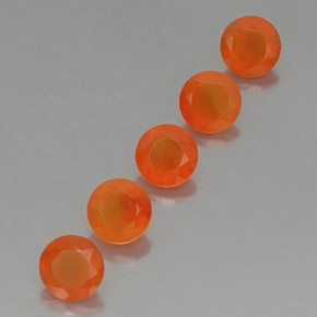캐럿 천연 오렌지 카넬리안 보석, 투명한, 5.10 mm, 투명/반투명