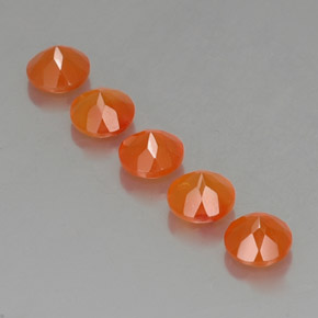 캐럿 천연 오렌지 카넬리안 보석, 투명한, 5.10 mm, 투명/반투명