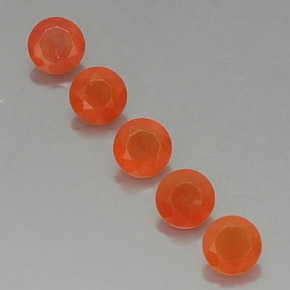 캐럿 천연 오렌지 카넬리안 보석, 투명한, 5.06 mm, 투명/반투명