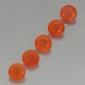 캐럿 천연 오렌지 카넬리안 보석, 투명한, 5.06 mm, 투명/반투명