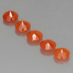 캐럿 천연 오렌지 카넬리안 보석, 투명한, 5.06 mm, 투명/반투명