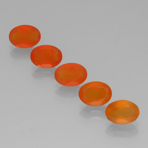 캐럿 천연 오렌지 카넬리안 보석, 투명한, 7.1×5.2 mm, 투명/반투명