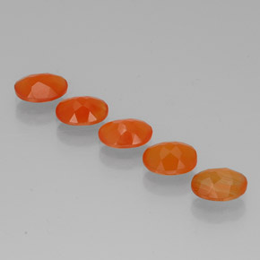 캐럿 천연 오렌지 카넬리안 보석, 투명한, 7.1×5.2 mm, 투명/반투명