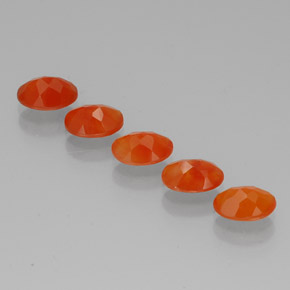 캐럿 천연 오렌지 카넬리안 보석, 투명한, 7×5 mm, 투명/반투명