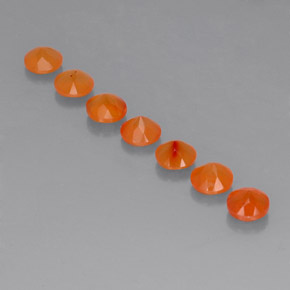 캐럿 천연 오렌지 카넬리안 보석, 투명한, 5.05 mm, 투명/반투명