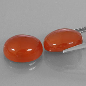 캐럿 천연 오렌지 카넬리안 보석, 투명한, 11.3×9.3 mm, 투명/반투명