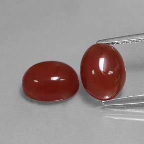 캐럿 천연 레드 카넬리안 보석, 타원형 컷, 10.1×7.9 mm, 투명한