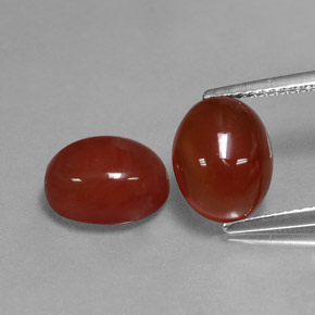 캐럿 천연 레드 카넬리안 보석, 타원형 컷, 10.1×7.9 mm, 투명한
