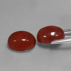 캐럿 천연 레드 카넬리안 보석, 타원형 컷, 10.1×7.9 mm, 투명한