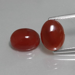 캐럿 천연 레드 카넬리안 보석, 타원형 컷, 10.1×7.9 mm, 투명한