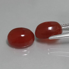 캐럿 천연 레드 카넬리안 보석, 타원형 컷, 10.1×7.9 mm, 투명한