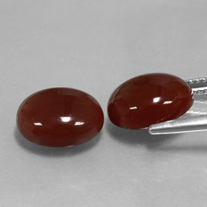 캐럿 천연 갈색빛 레드 카넬리안 보석, 타원형 컷, 11×9 mm, 투명한