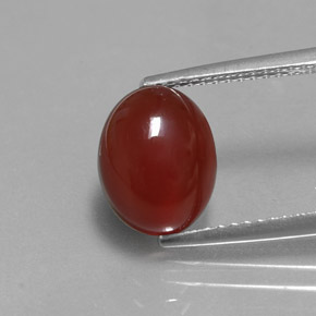 2.98캐럿 천연 레드 오렌지 카넬리안, 타원형 컷, 10×7.9 mm, 투명한