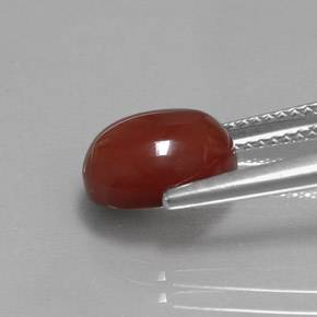 2.98캐럿 천연 레드 오렌지 카넬리안, 타원형 컷, 10×7.9 mm, 투명한