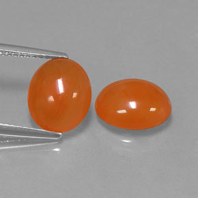 캐럿 천연 오렌지 카넬리안 보석, 투명한, 10.5×8.6 mm, 투명/반투명