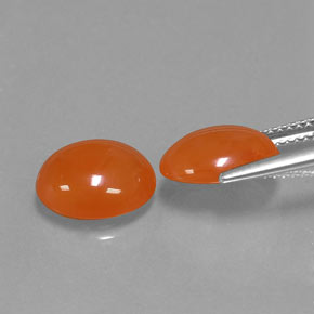 캐럿 천연 오렌지 카넬리안 보석, 투명한, 10.5×8.6 mm, 투명/반투명