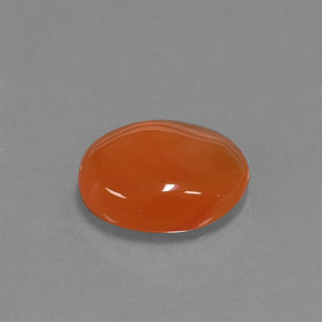 3.69캐럿 천연 오렌지 카넬리안, 타원형 컷, 12.3×10.2 mm, 투명한