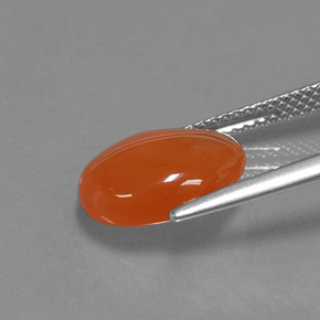 3.69캐럿 천연 오렌지 카넬리안, 타원형 컷, 12.3×10.2 mm, 투명한