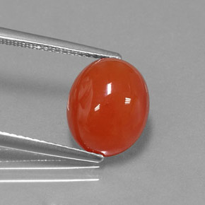 4.02캐럿 천연 오렌지 카넬리안, 타원형 컷, 11.1×9.1 mm, 투명한