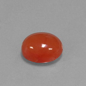 4.02캐럿 천연 오렌지 카넬리안, 타원형 컷, 11.1×9.1 mm, 투명한