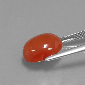 4.02캐럿 천연 오렌지 카넬리안, 타원형 컷, 11.1×9.1 mm, 투명한