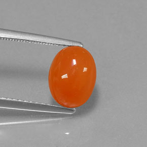 2.38캐럿 천연 오렌지 카넬리안, 타원형 컷, 9.3×7.1 mm, 투명한
