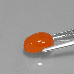 2.38캐럿 천연 오렌지 카넬리안, 타원형 컷, 9.3×7.1 mm, 투명한