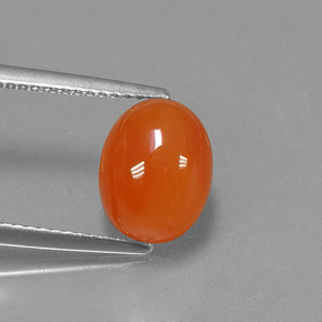 3.24캐럿 천연 레드 오렌지 카넬리안, 타원형 컷, 10×7.9 mm, 투명한