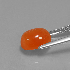 3.24캐럿 천연 레드 오렌지 카넬리안, 타원형 컷, 10×7.9 mm, 투명한