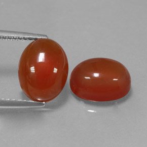 캐럿 천연 오렌지 카넬리안 보석, 타원형 컷, 10×7.9 mm, 투명한