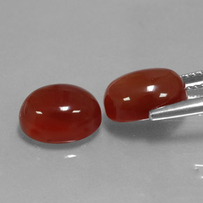 캐럿 천연 레드 카넬리안 보석, 타원형 컷, 10×7.9 mm, 투명한