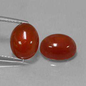 캐럿 천연 오렌지 카넬리안 보석, 타원형 컷, 10.1×7.9 mm, 투명한