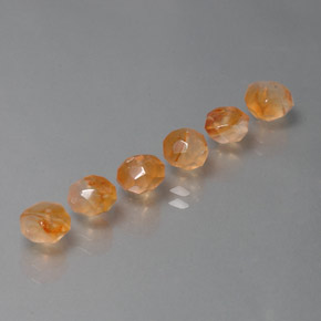 캐럿 천연 오렌지 카넬리안 보석, 투명한, 5.3×5.1 mm, 투명/반투명