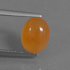 1.89캐럿 천연 오렌지 카넬리안, 타원형 컷, 9.2×7.3 mm, 투명한