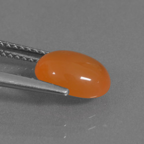 1.89캐럿 천연 오렌지 카넬리안, 타원형 컷, 9.2×7.3 mm, 투명한