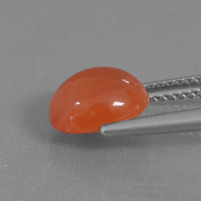 2.12캐럿 천연 오렌지 카넬리안, 타원형 컷, 9×7.1 mm, 투명한