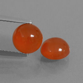 캐럿 천연 오렌지 카넬리안 보석, 라운드 컷, 7.12 mm, 투명한